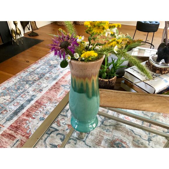 Vintage Studio Pottery Large Vase, Mid Century Pottery, Retro, Drip Glaze - Picture 7 of 9